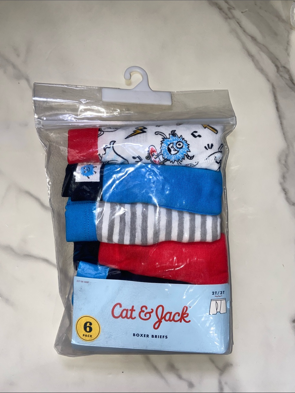 Cat & Jack Boys' 6-Pack Boxer Briefs - Red, Blue, White, Gray